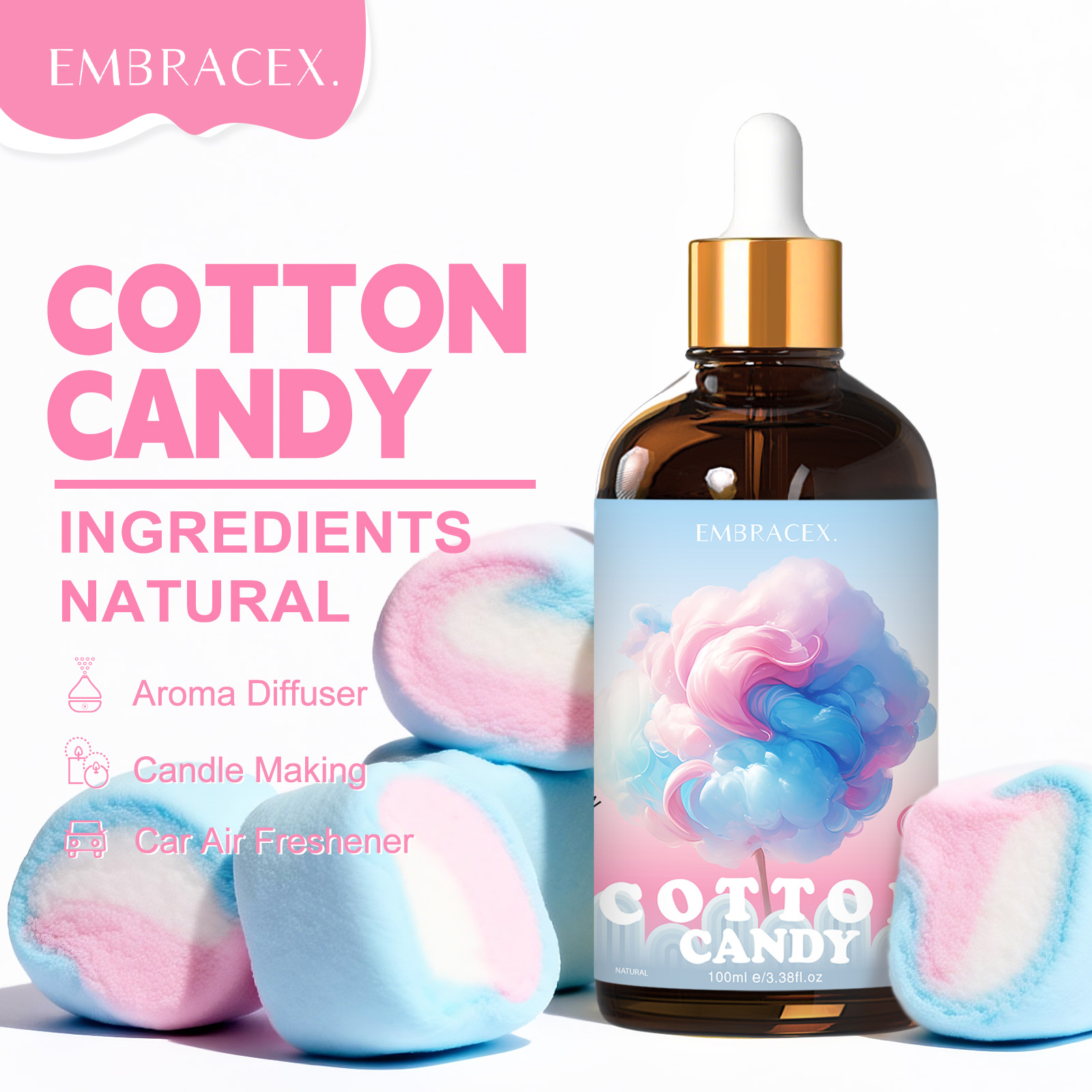 Candle Making Raw Material - 100ml Cotton Candy Essential Oil Massage