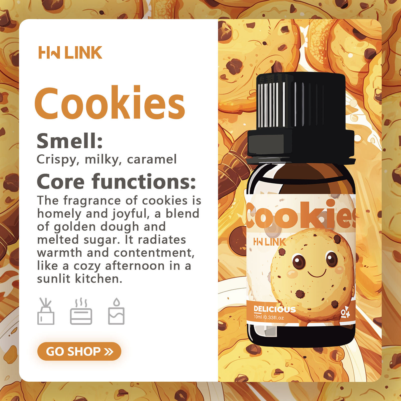10ml Cookies Essential Oils Pe - Candle Making Raw Material review and price