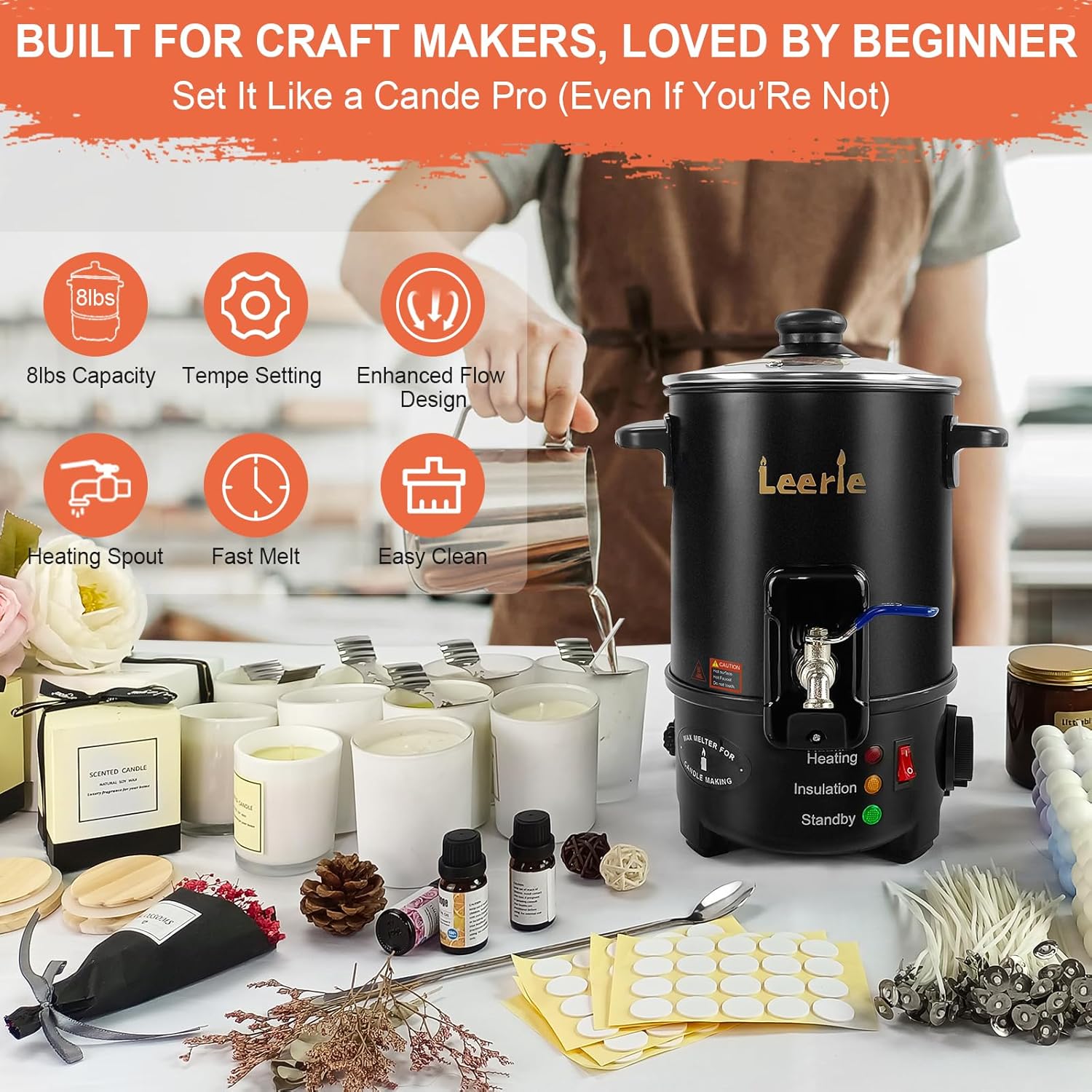 8Lbs Electric Wax Melter for C - Candle Making Wax Melter review and price