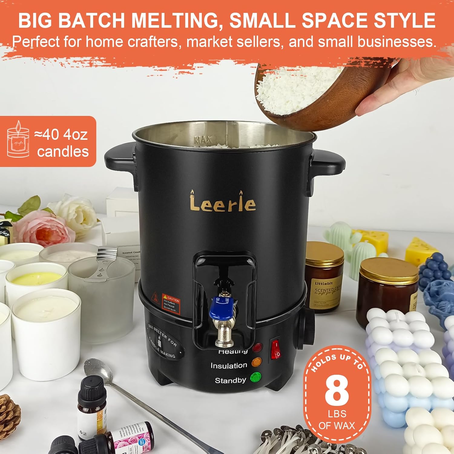 8Lbs Electric Wax Melter for C - Candle Making Wax Melter review and price