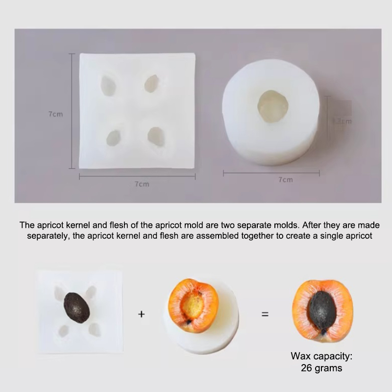 3D Apricot Fruit Candle Silico - Candle Making Supplies review and price