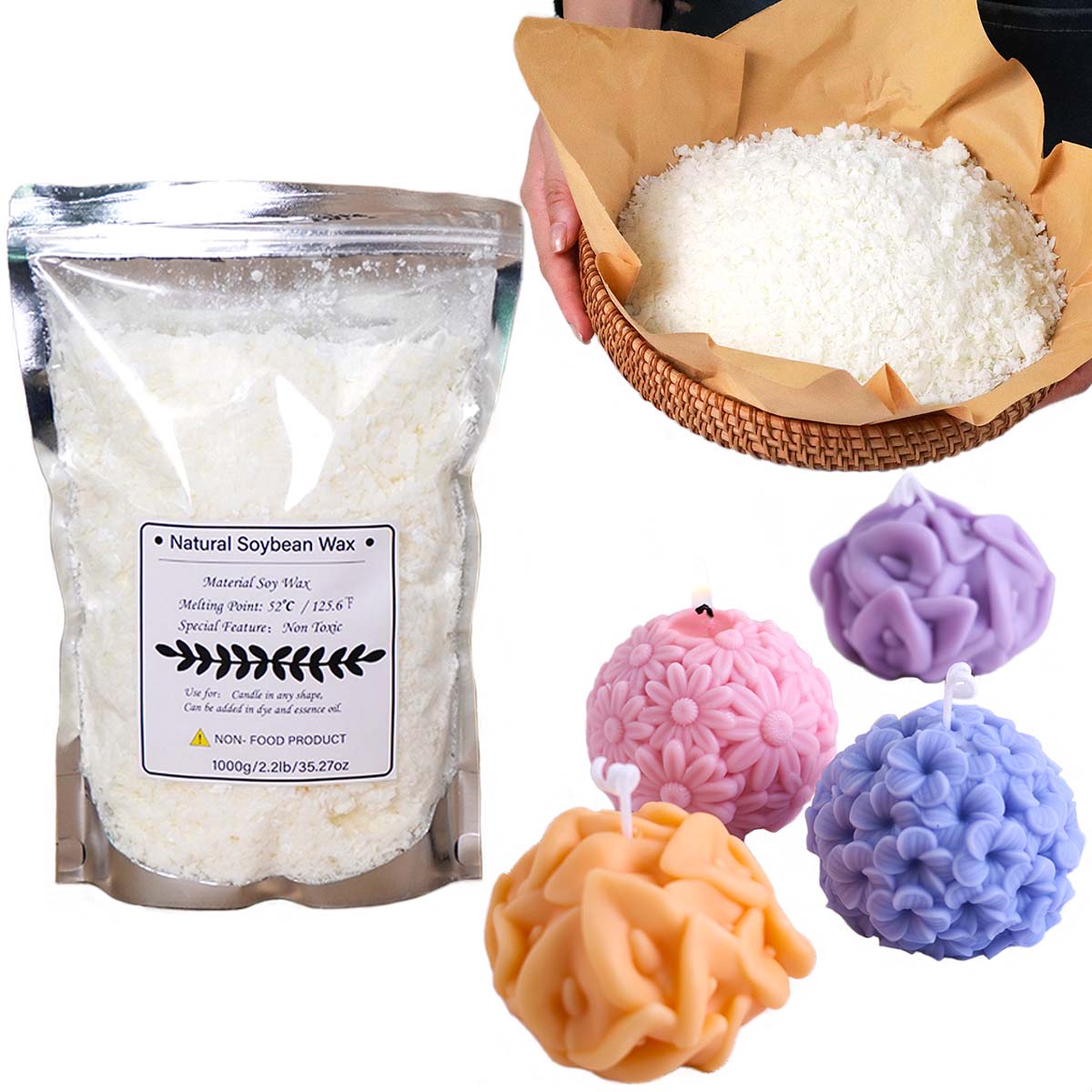 100/250/500/1000g Natural Soy  - Candle Making Raw Material review and price