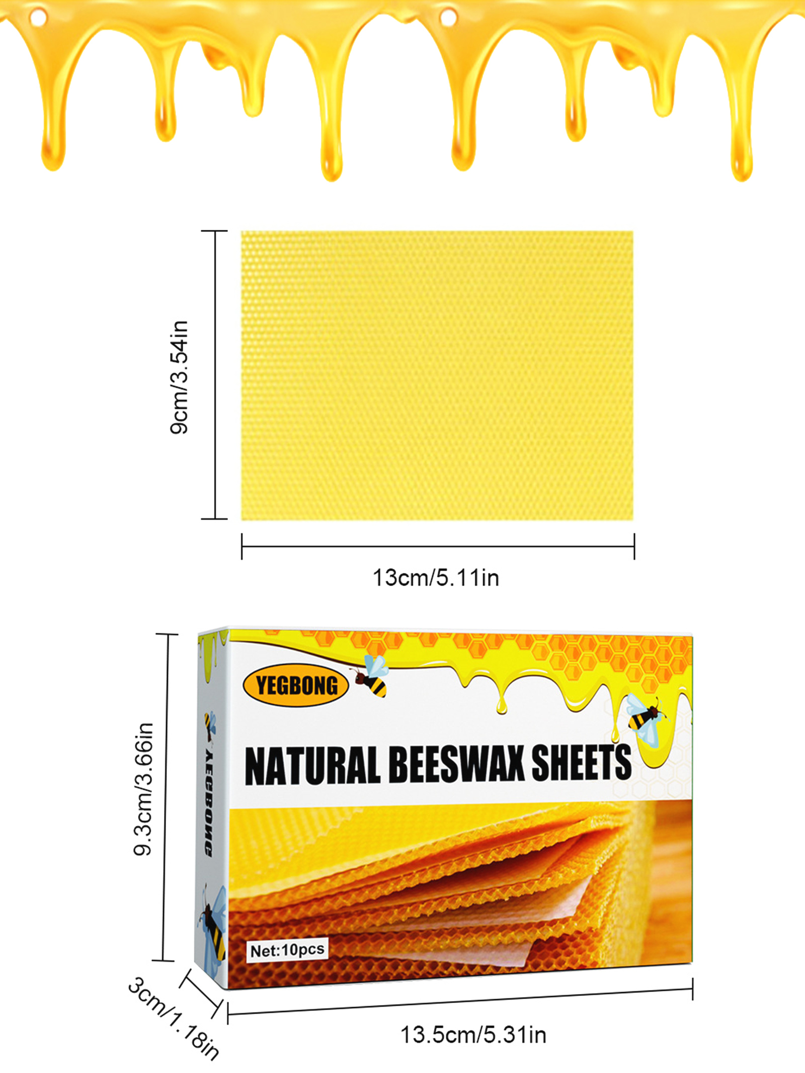 10Pcs Natural Honeycomb Bee Wa - Candle Making Raw Material review and price