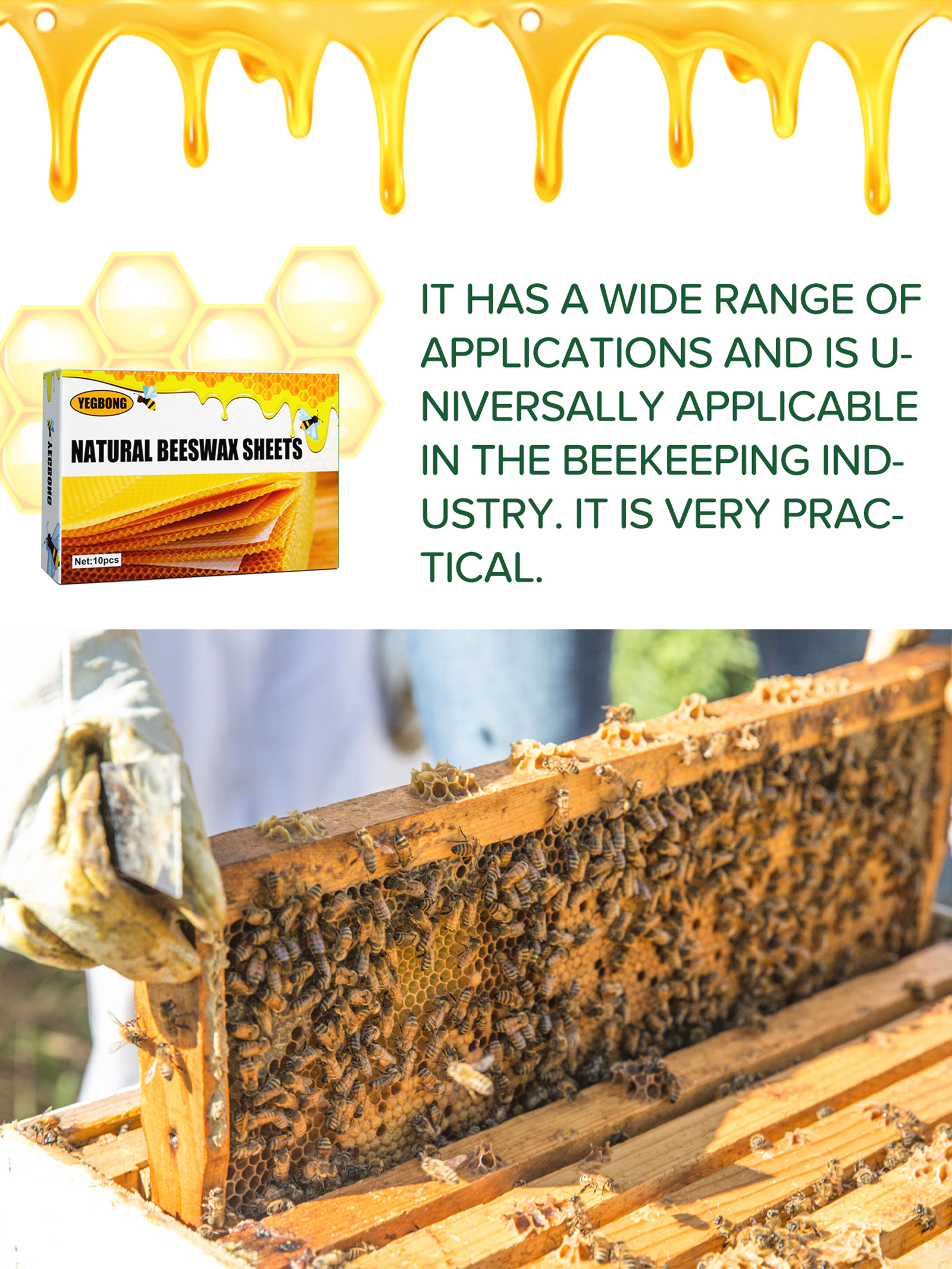 10Pcs Natural Honeycomb Bee Wa - Candle Making Raw Material review and price