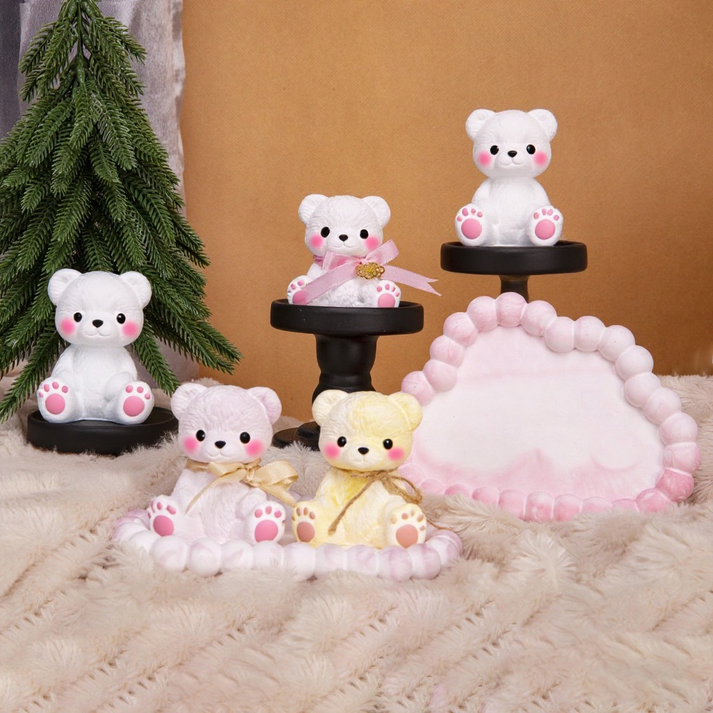 3PCS Couple Bear Silicone Mold - Candle Making Supplies review and price