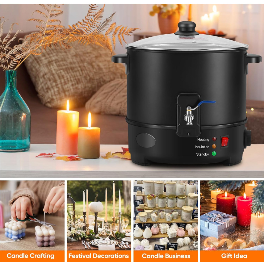 6L Small  Wax Melter Paraffin  - Candle Making Wax Melter review and price